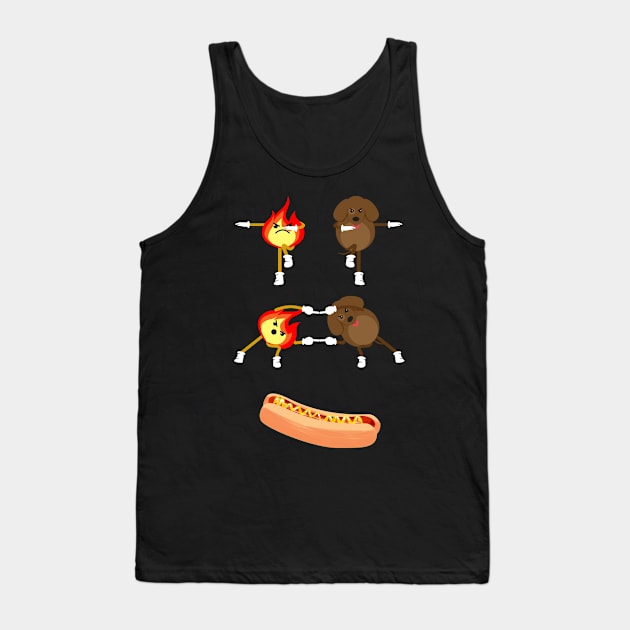 Hot Dog, Grill, Street Food, Fries, Fast food, Fun Tank Top by Strohalm